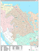 San Mateo Wall Map Premium Style